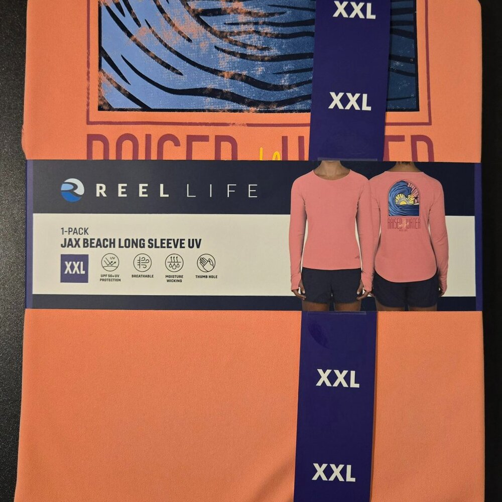 REEL LIFE WOMAN'S JAX BEACH LONG SLEEVE UV SHIRT SIZE XXL NEW